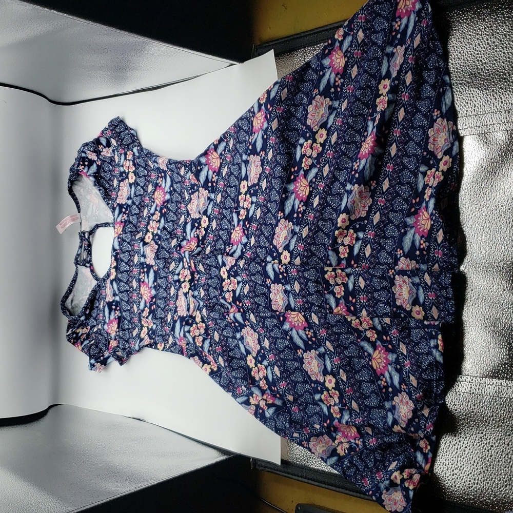 No Boundaries Navy and Pink Floral Dress